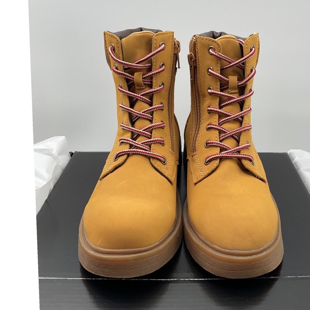 Steve Madden Kids Jjumble Wheat Combat Boots Side Zip Lug Sole Size 1